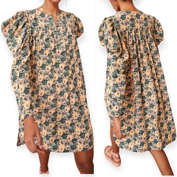 Ulla Johnson Elaine Mini Dress, Begonia Floral Printed, With Belt,‎ Size 8, NWT - Picture 1 of 16